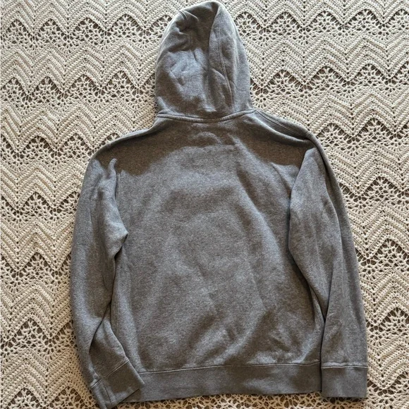 Nike Grey Hoodie Size Medium Drawstrings Front Pocket Elastic Comfort Sweatshirt - Picture 9 of 9